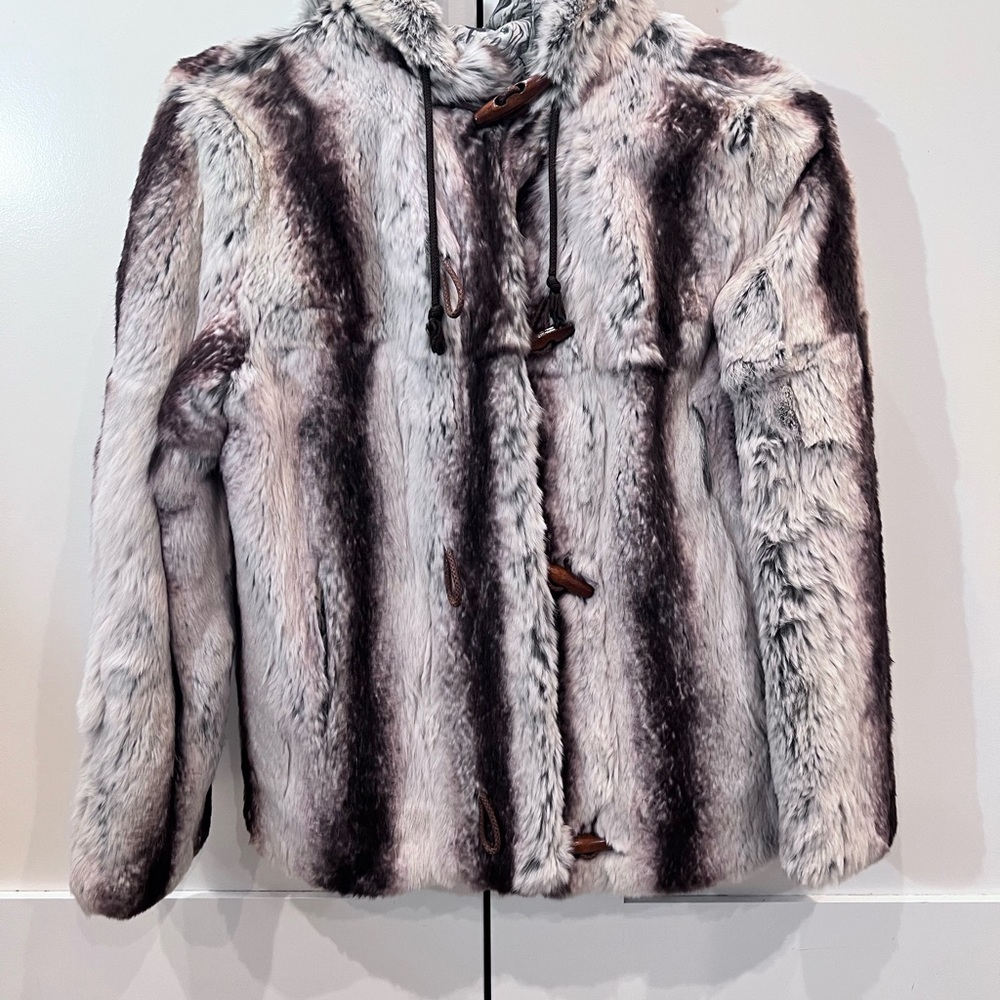 Women’s rabbit jackets with hood - size Medium